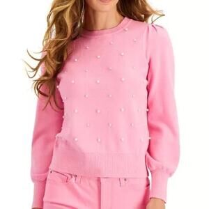 Charter Club Embellished Pearl Pink Sweater Plus XXL